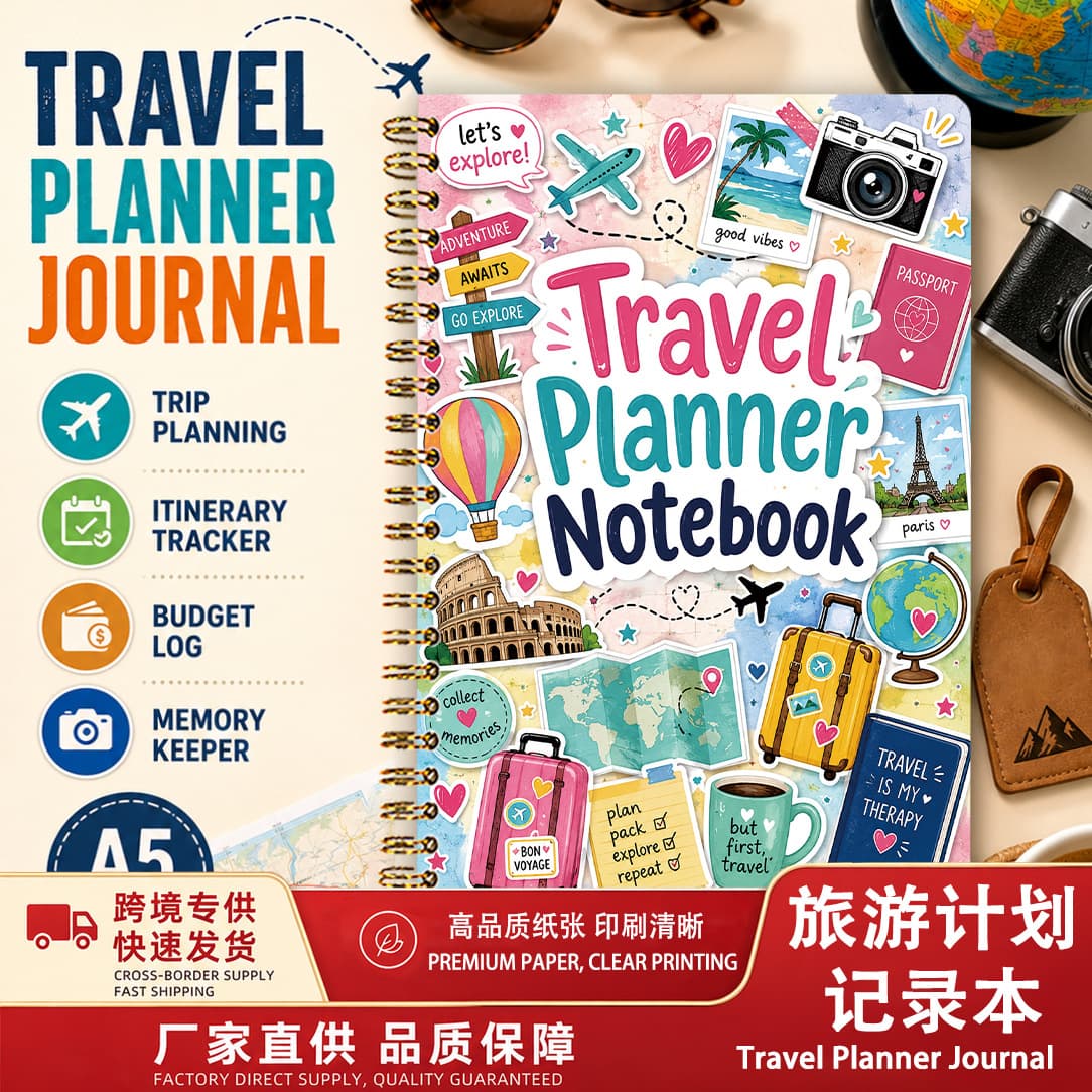 Cross-border Bestseller Travel Planner Notebook Itinerary Budget Record Journal Travel Guide Diary