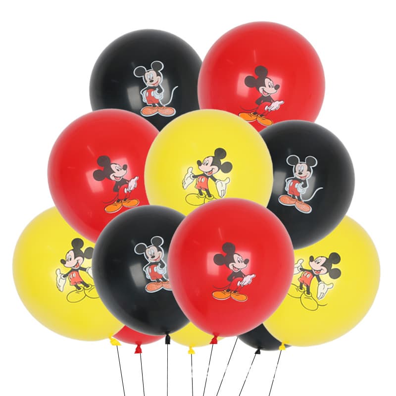 12-inch Thick Printed Red Yellow Cartoon Animation Mickey Mouse Minnie Mouse Latex Balloon Children's Birthday Gift