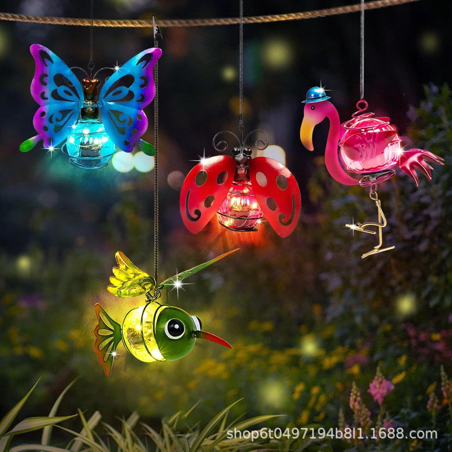 Cross-border Solar Garden Light Butterfly Beetle Hanging Decoration Outdoor Solar Decorative Light