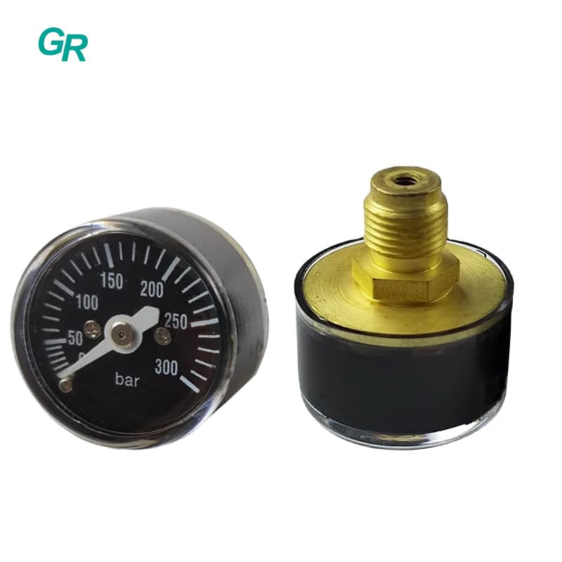 Factory Direct 25mm Plastic Case High Pressure Gauge 300bar Axial Mount M10*1 Thread Pressure Gauge