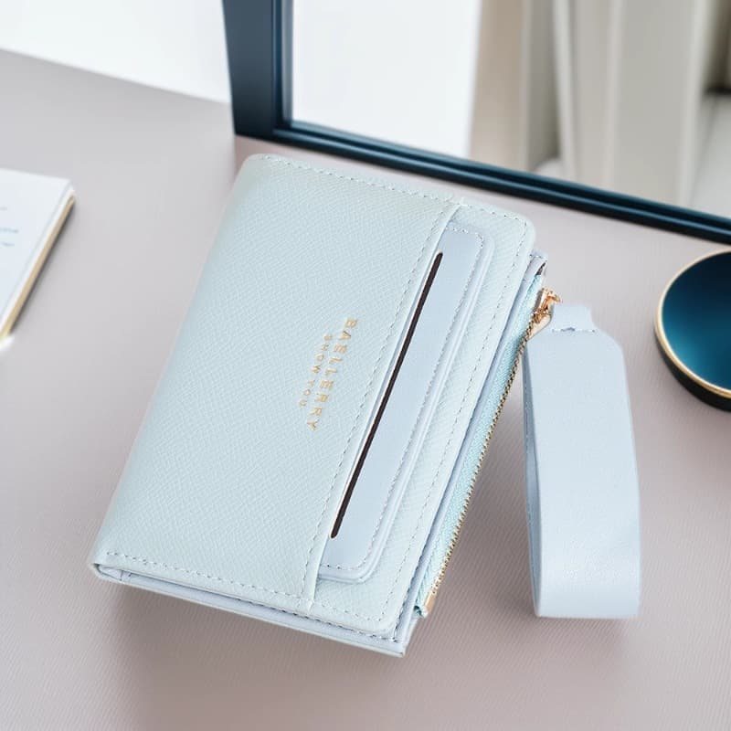 Baellerry Ladies Short Wallet Color Block Bifold Zipper Coin Purse Fashion Fresh Card Holder Compact Money Bag Daily Use