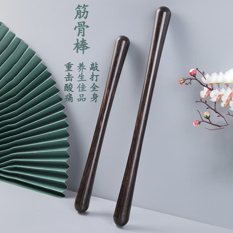 Zitan Wood Muscle Bone Stick Solid Wood Massage Stick Large Head Tapping Stick Short Stick Rolling Stick Back Tapping Hammer Leg Tapping
