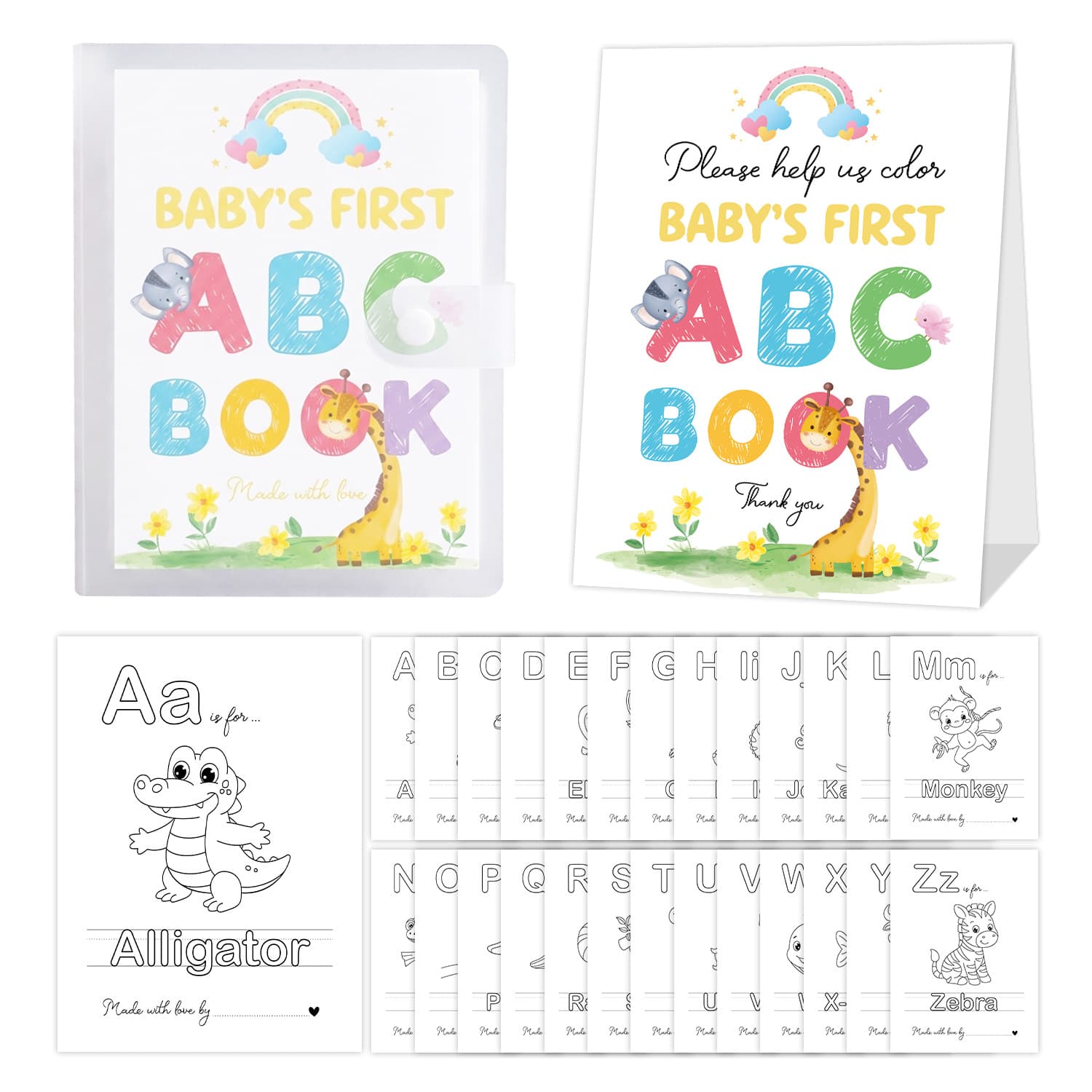 English alphabet coloring book wholesale 26 pieces of early education enlightenment for children aged 3-6 years old coloring bookwholesal