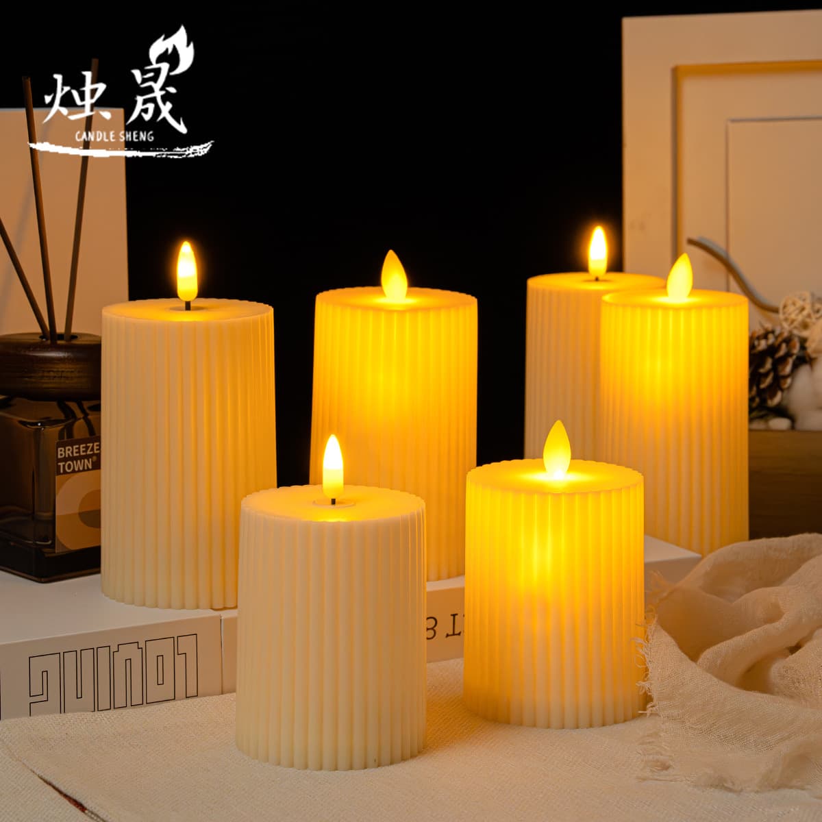 Plastic Flameless LED Candle Gear Candle Home Decoration Ins Simple Cross-Border Hot Selling Holiday Party Decoration Light