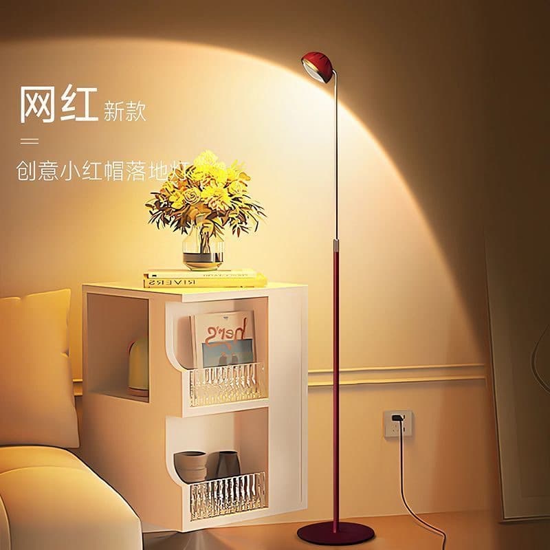 Luxury Little Red Riding Hood Floor Lamp, Influencer Livestream Background Ambient Light, Fill Light, Living Room Bedroom Lighting and Decorative Light