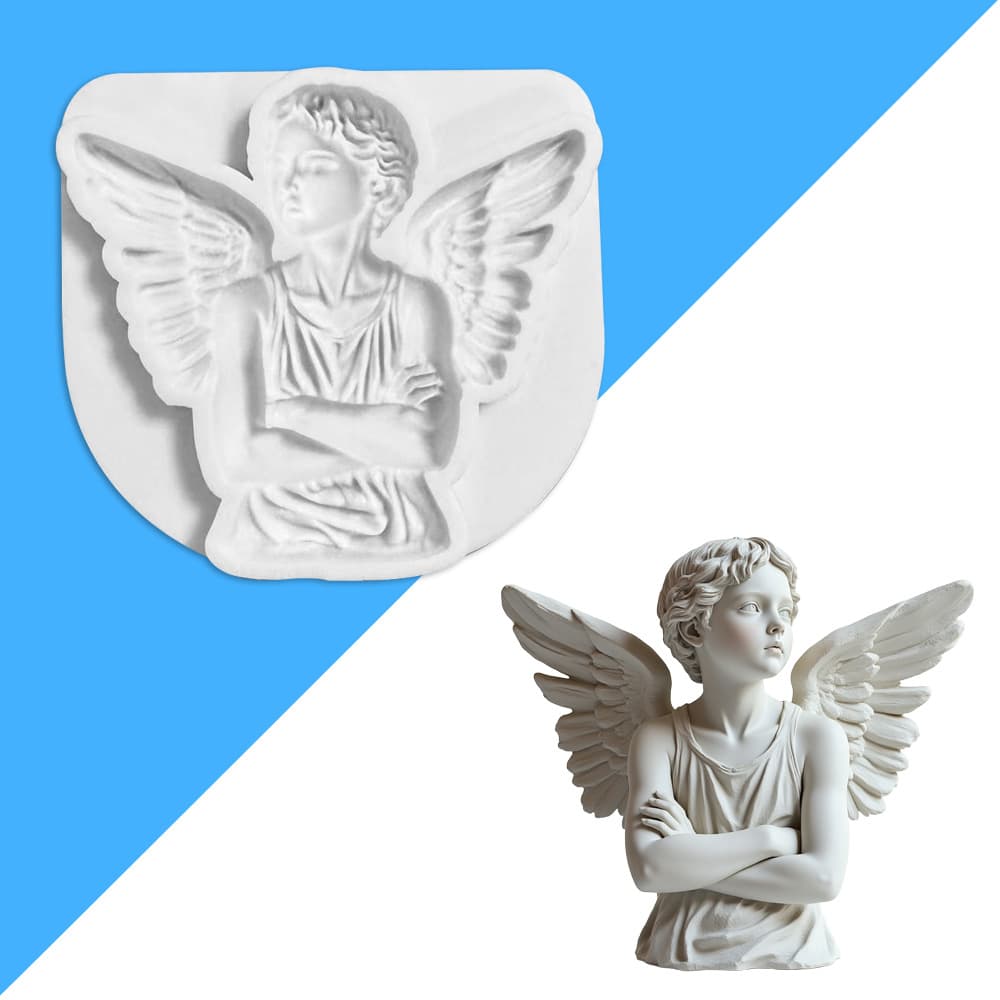 Winged boy angel fondant silicone mold chocolate DIY baking mold aromatherapy plaster ornament mold