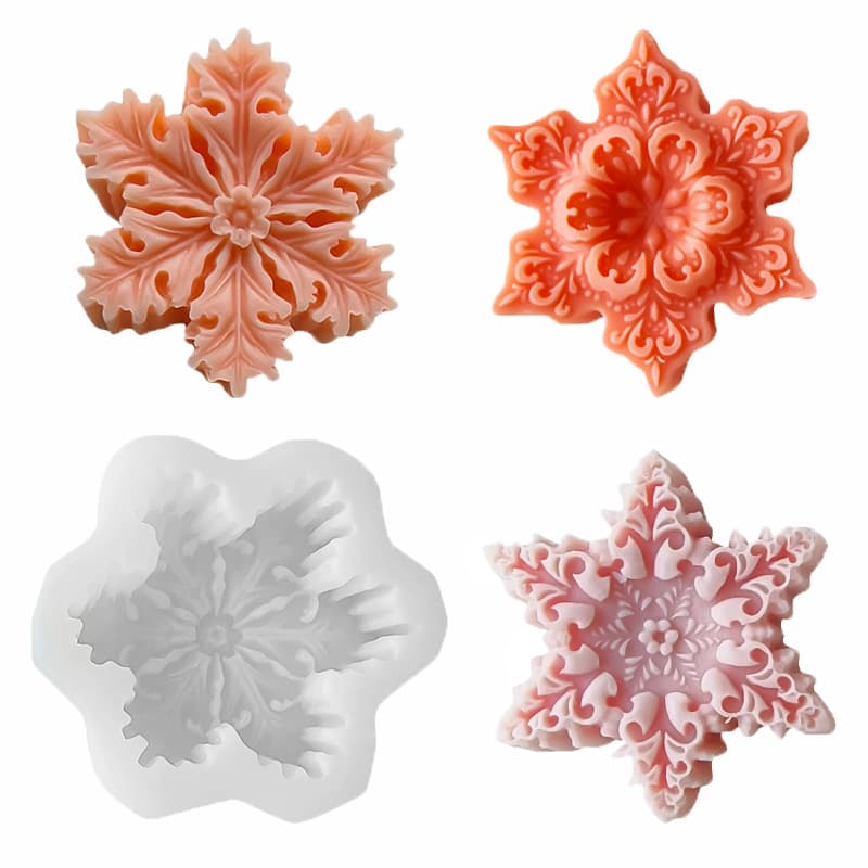 Christmas Snowflake Silicone Mold DIY Scented Candle Christmas Decoration Mold Chocolate Cake Resin Mold