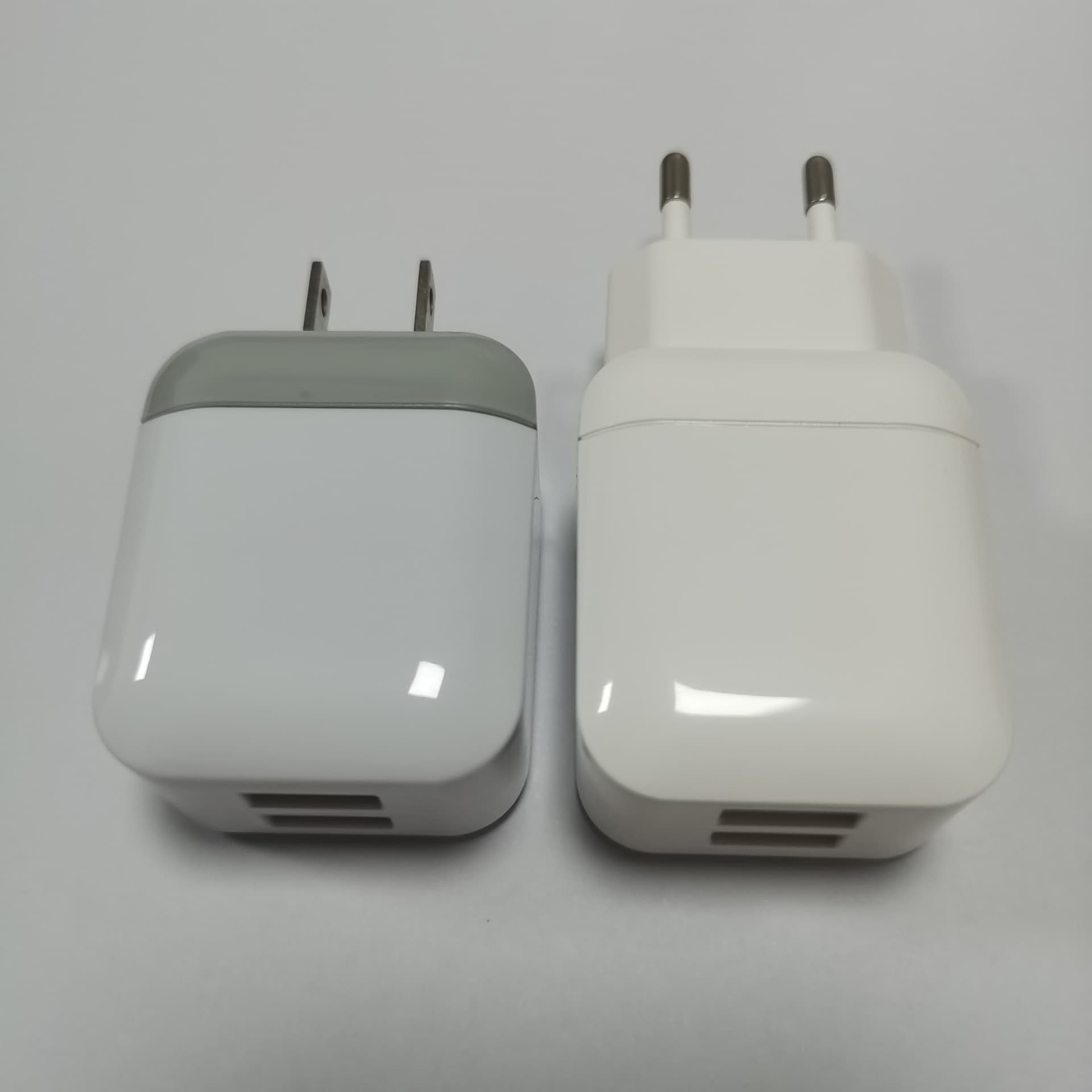 New European Standard Travel Charger Housing Power Adapter Dual USB Plastic Shell Material Manufacturer Wholesale