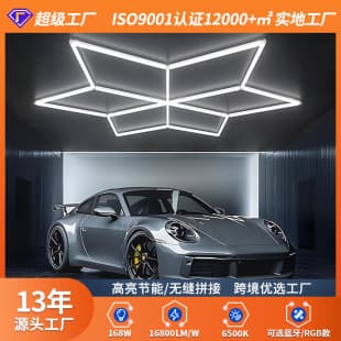 Cross-Border New Hexagonal RGB Dimmable Color Temperature Adjustable Conference Room Honeycomb Garage Light Car Detail Light LED Work Light