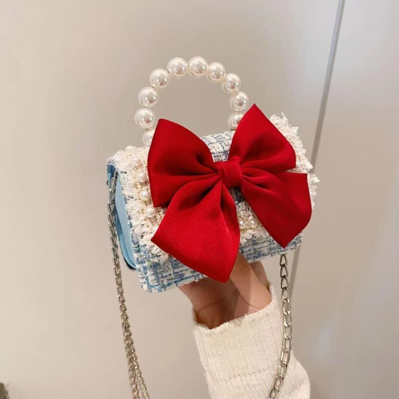 2025 New Pearl Children's Bag Cute Princess Handheld Shoulder Bag Cartoon Accessory Chain Coin Purse Drop Shipping