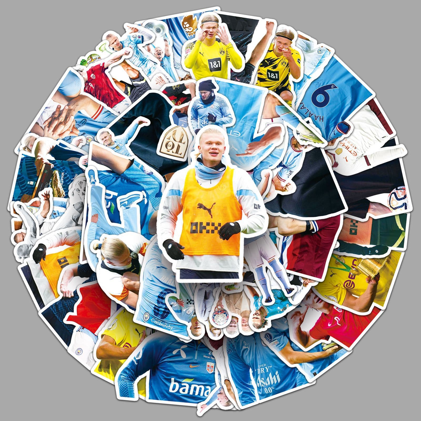 50 pieces of Haaland stickers football star sports Haaland waterproof decorative thermos cup computer stickers
