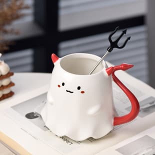 Creative Elf Supply Halloween Christmas Gift Cartoon Devil Tail Ceramic Cup Novelty Funny Mug