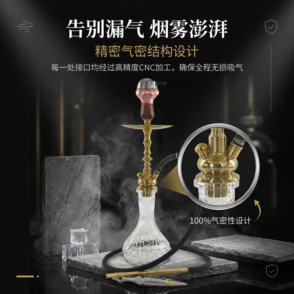 Cross-border supply hookah factory single-tube Arabic glass hookah set bar complete hookah Versa