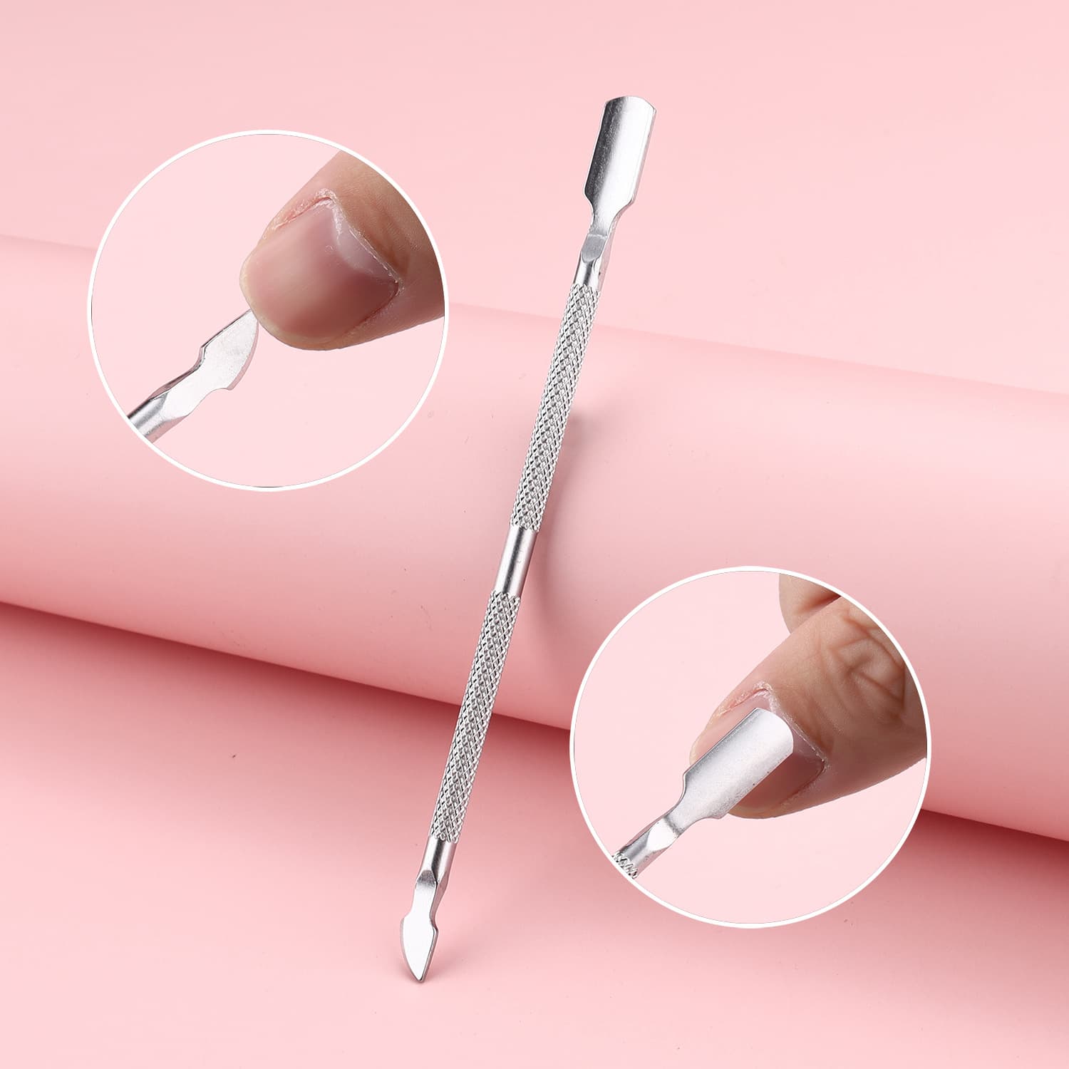 Stainless Steel Cuticle Pusher for Nail Polish Gel, Multi-functional Nail Care and Manicure Tool