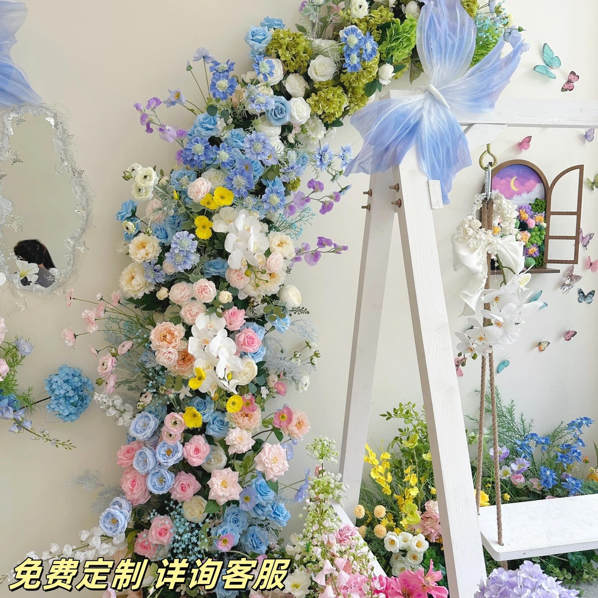 Garden wall simulation flower Monet waterfall waterfall flower internet celebrity window landscaping outdoor beauty display flower decoration flower check-in