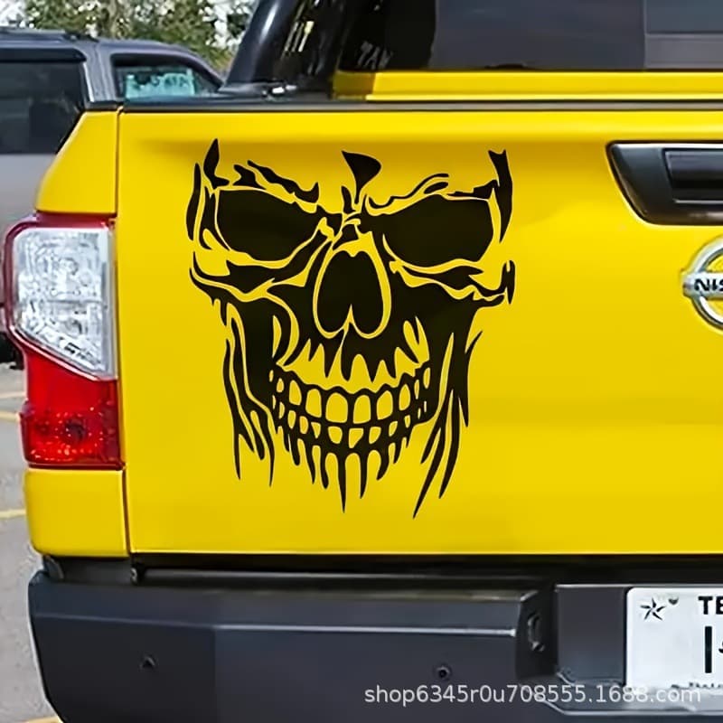 Halloween Skull Ghost Vinyl Car Decal Sticker for Smooth Surfaces like Plastic, Metal, Glass