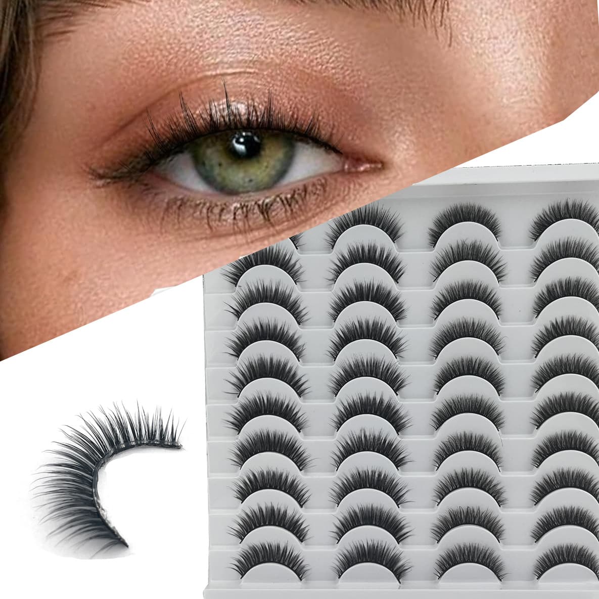 20 Pairs of Eyelash Sets with Multiple Styles Mixed Together