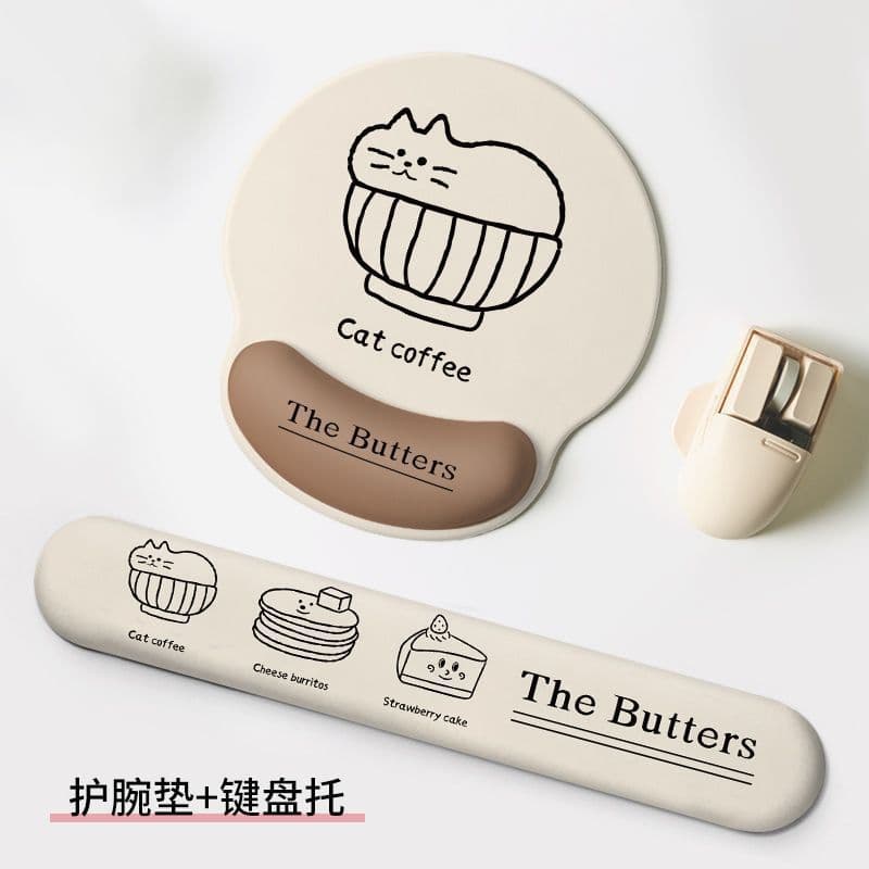 New Creative Simple Drawing Mouse Pad with Wrist Rest Office Mouse Pad Keyboard Rubber Wrist Support Learning Wrist Pad