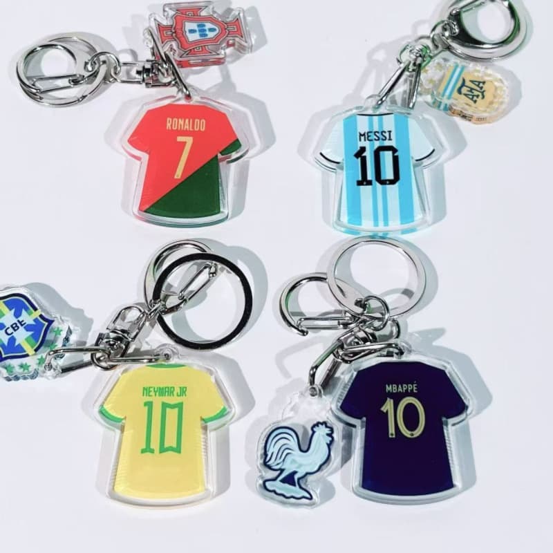 2026 New Football Pendant Creative Fun Acrylic Keychain World Cup Printed Jersey Gift Accessory