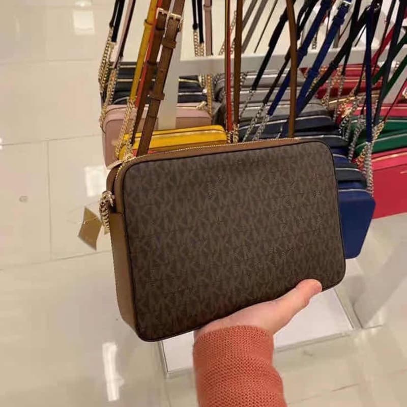 2026 New MK Bag Women's Handbag Monogram Small Square Bag Zipper Ladies Designer Export Chain Crossbody Bag