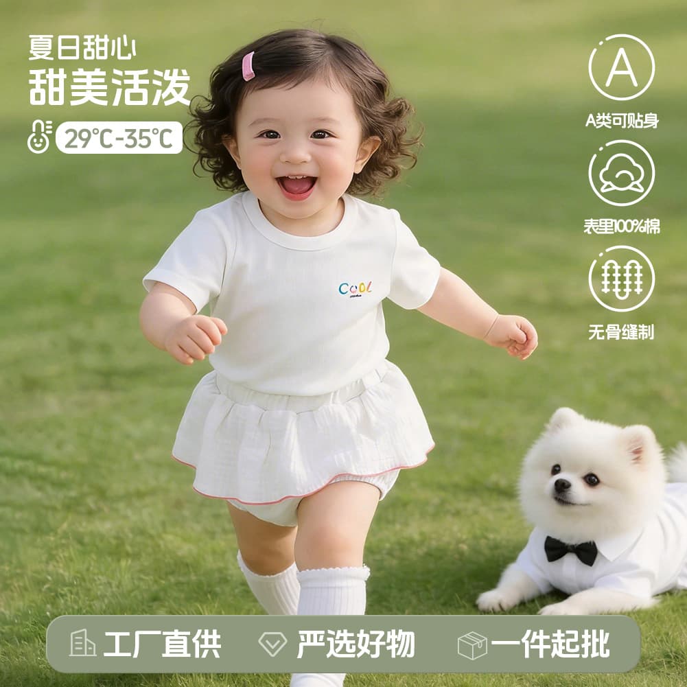 Baby Class A Pure Cotton Gauze Skirt Pants Summer Baby Girl Ruffle Big PP Pants Breathable Outing Shorts