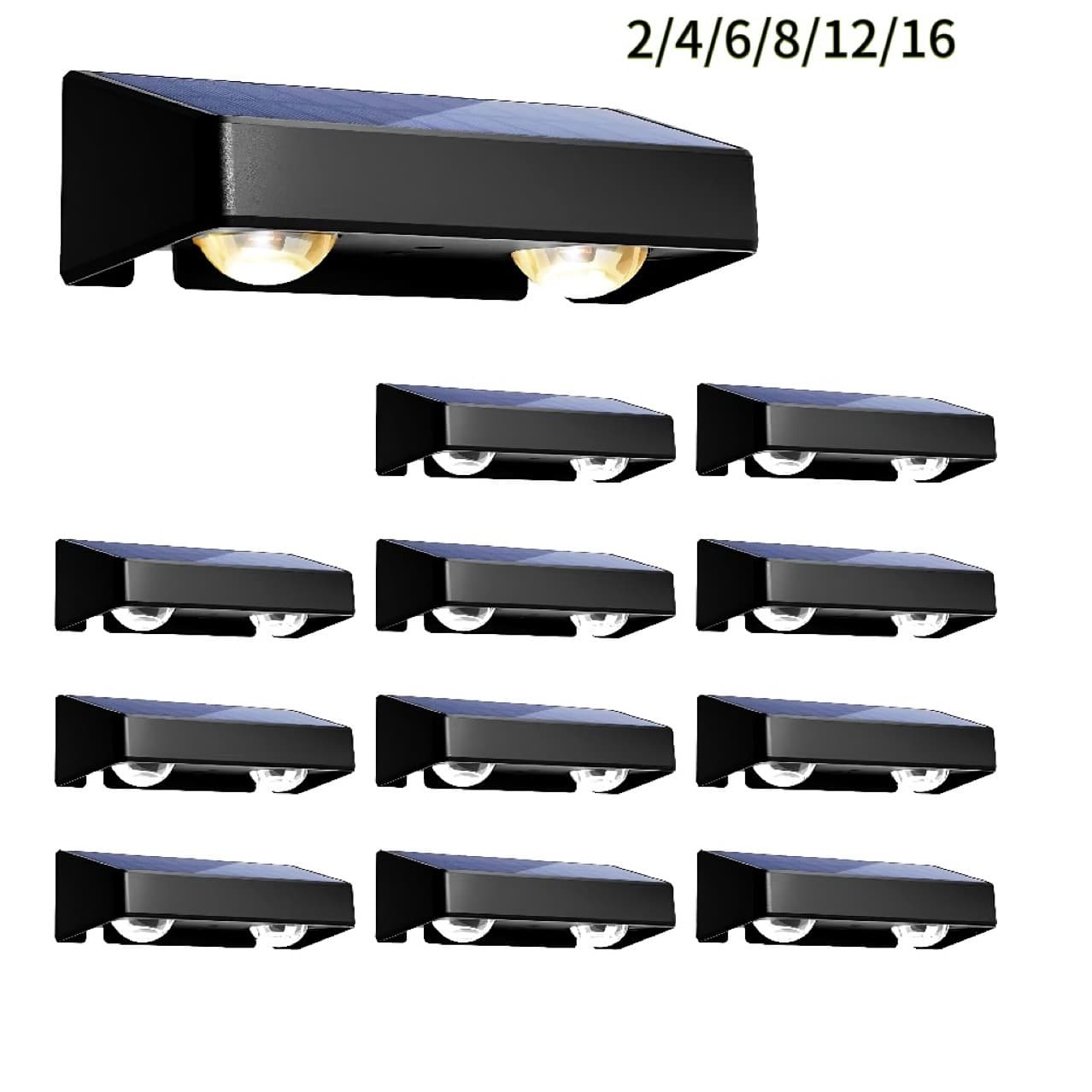 New Solar Wall Light LED Outdoor Waterproof Exterior Wall Light Simple Courtyard Corridor Light Lens Version