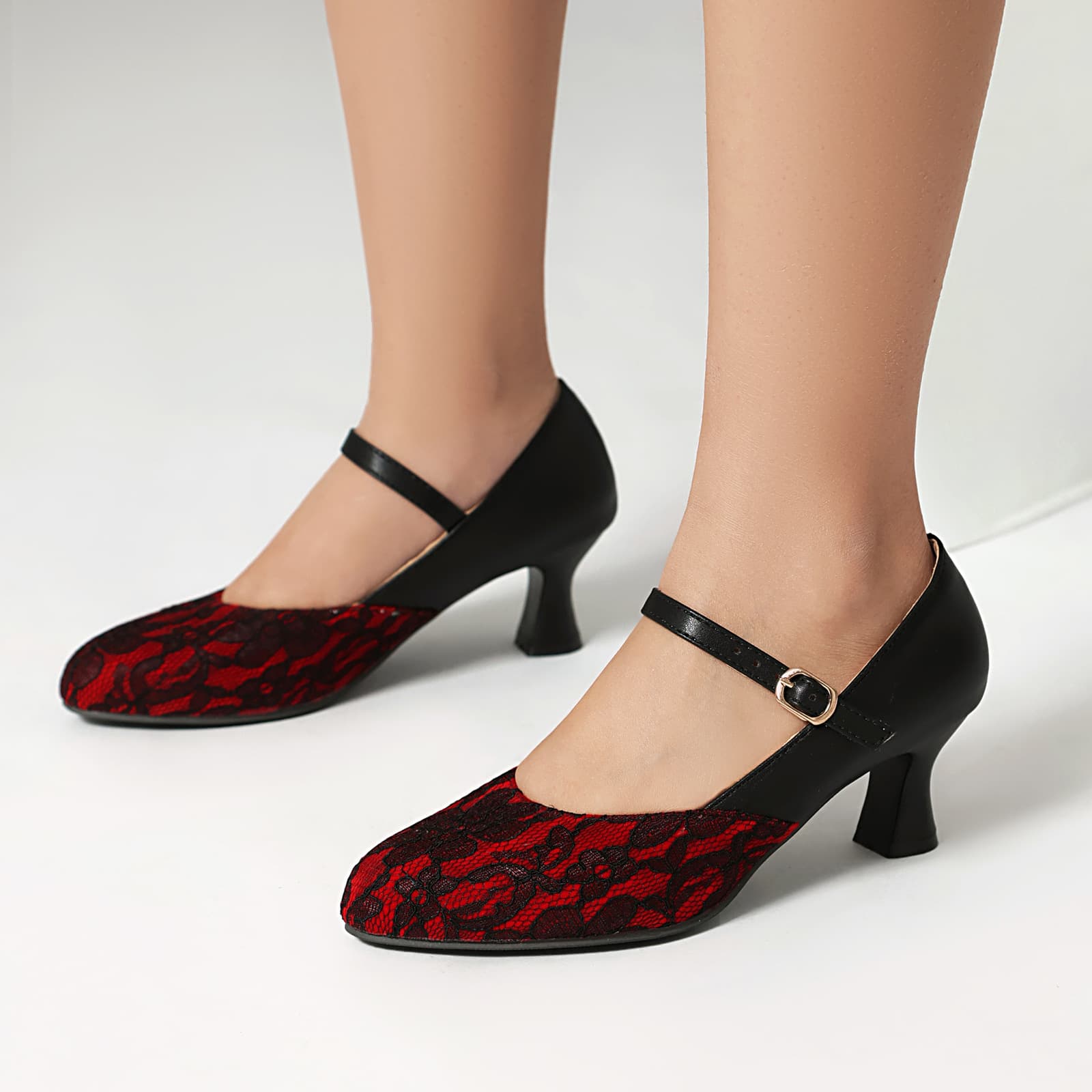 2025 New Arrival LAZADA Cross-border Fashion High Heel Pointed Toe 32-48 Size Buckle Strap Women's Shallow Mouth Shoes