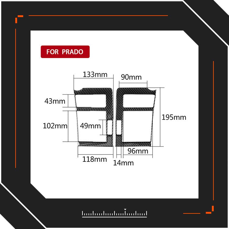 Carbon Fiber Left and Right Air Vent Sticker for Toyota Prado Land Cruiser Prado Car Modification Accessories