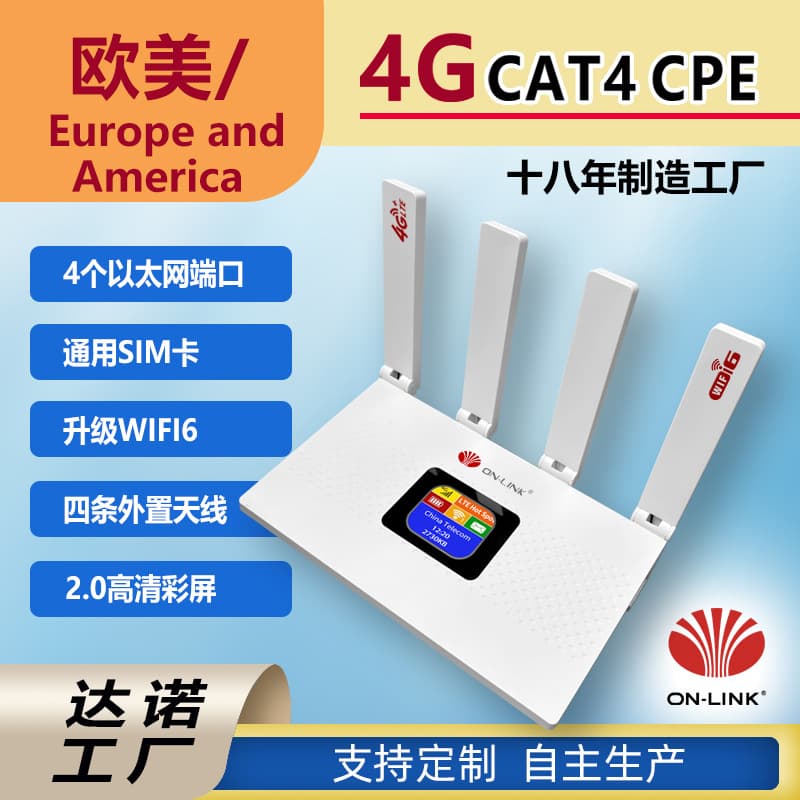 Hot Selling 4G Home WiFi Router with 4 Ports, 4 Antennas, SIM Card Slot, Dual Band Wireless CPE Router