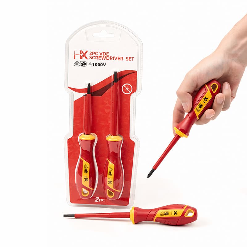 2-Piece Set Mini Insulated Screwdriver Set, Flathead Electrician's Tool, Magnetic Cross Screwdriver for Home Use