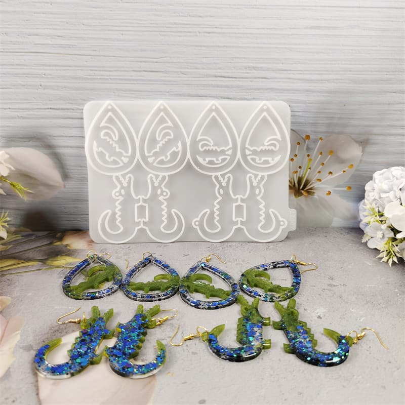 Z0027 Crocodile Earring Mold Crystal Resin Mold Silicone Mold DIY Decoration Silicone Mold