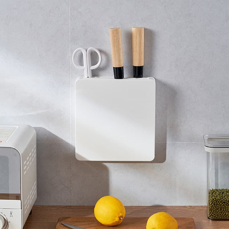 Japanese-style Knife Storage Shelf, Wall-mounted Knife Rack, Ultra-thin Plastic Knife Holder for Kitchen Cabinet, Hidden Knife Stand
