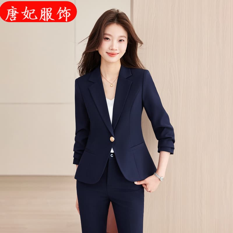 Professional Women's Suit Jacket and Pants Two-Piece Set, New Spring, Autumn, and Winter Cross-Border Workplace Outfit, Women's Suit Set