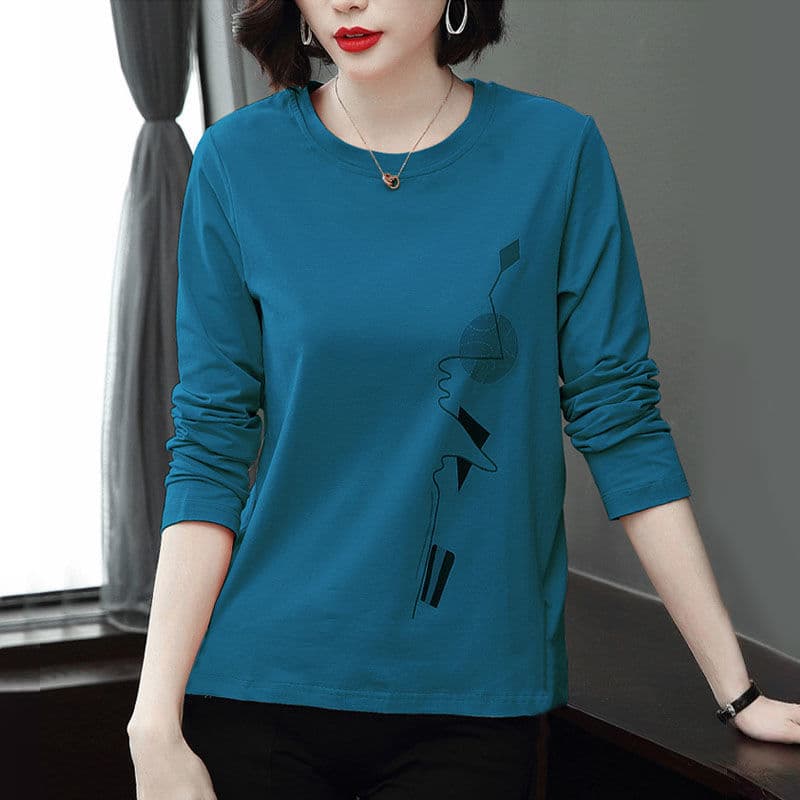 Long-sleeve T-shirt for Women 2026 Spring/Autumn New Plus Size Fat mm Ins Outerwear Top Undershirt Ci Curve