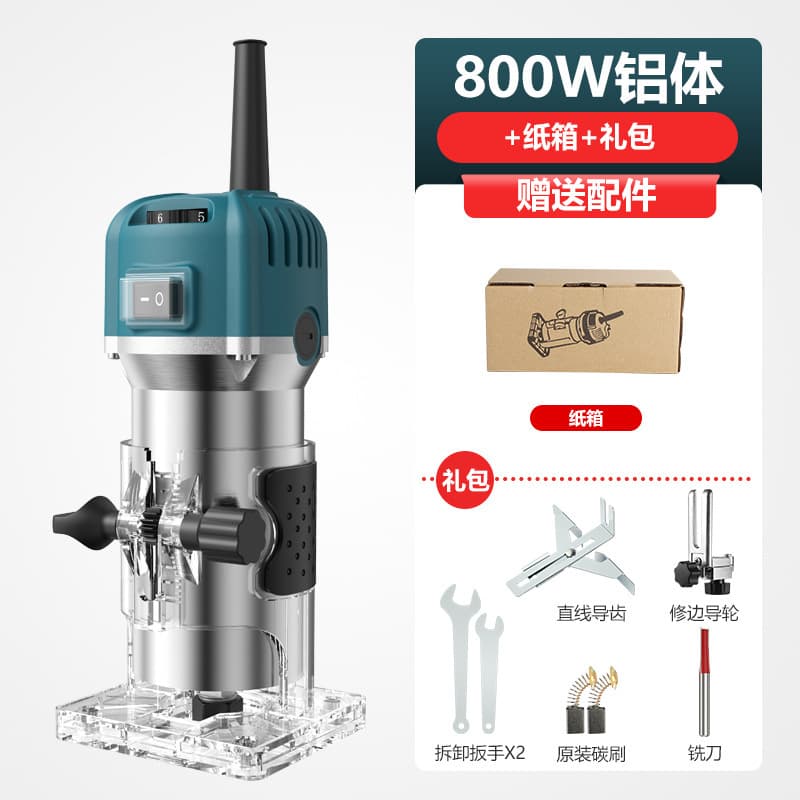 6-Speed 800W Edge Trimmer Woodworking Router Slotting Machine CNC Engraving Wood Milling Slotting Machine EU Plug