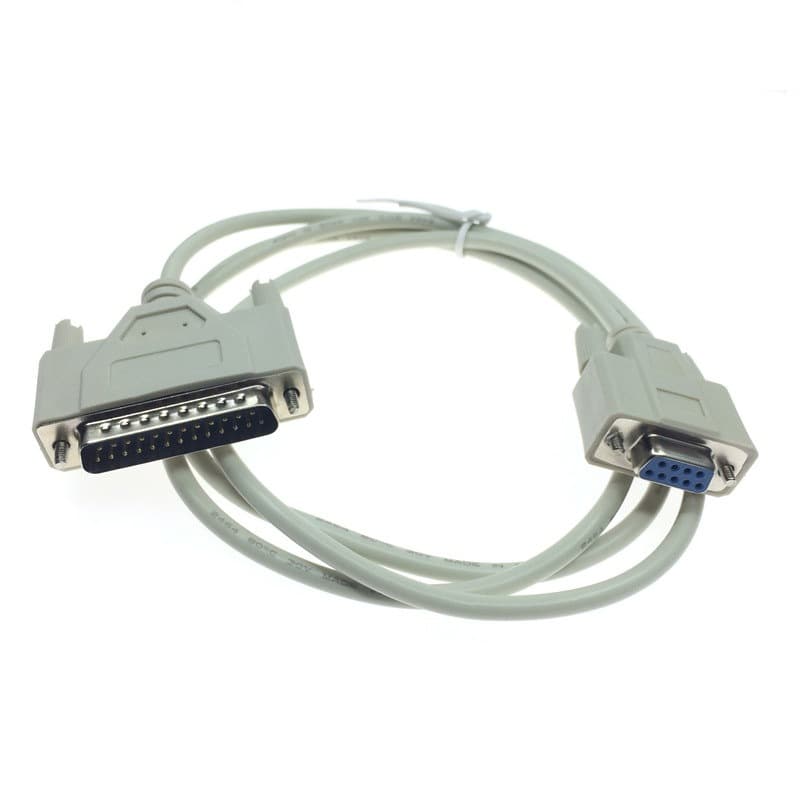9-pin to 25-pin parallel to serial RS232 computer connection adapter for invoices, DB25 to DB9, 1.5/3/5 meter cable.