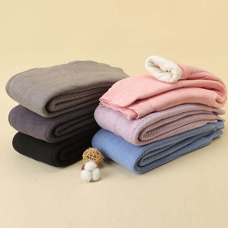 100% wool thermal pants with fleece lining, thick inner cotton pants for boys and girls, high-waist base layer for mid-older children
