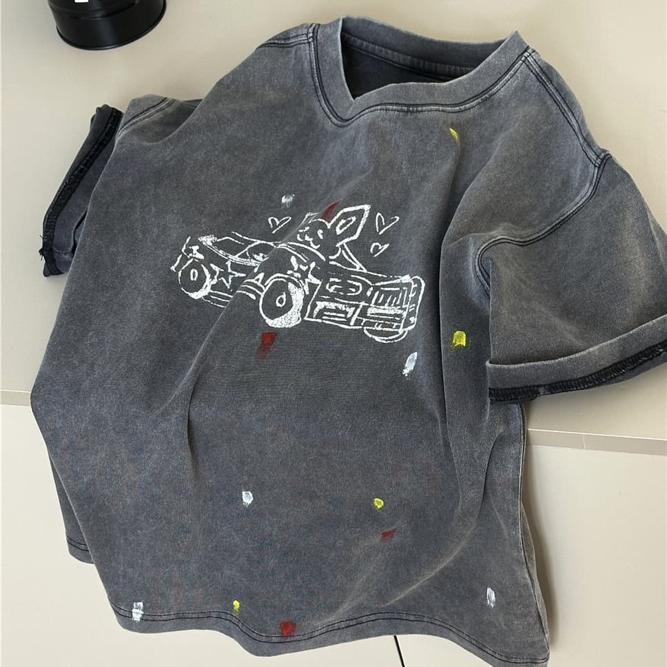 2026 Spring/Summer Children's Fashionable Short Sleeve T-Shirt, Korean Style Boys' Handmade Short Sleeve, Soft Half Sleeve T-Shirt for Girls