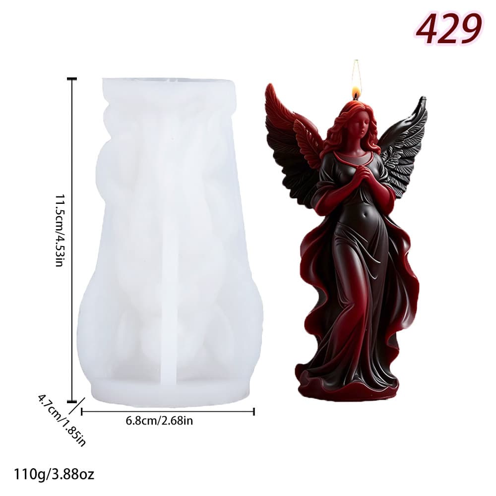 Winged Angel Girl Scented Candle Silicone Mold, Winged Girl DIY Ornament Decoration Cake Baking Mold