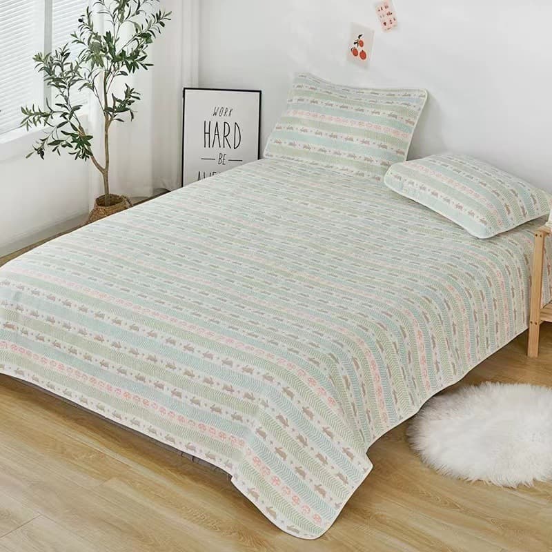 Pure Cotton Six-Layer Gauze Soft Cooling Mat Summer Air Conditioning Mat Drop Shipping Free Shipping Double Three-Piece Gauze Cooling Mat