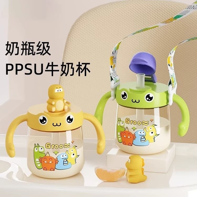 PPSU Children's Milk Cup with Scale Direct Drinking for 1-3+ Years Old Anti-fall Straw Cup & Others