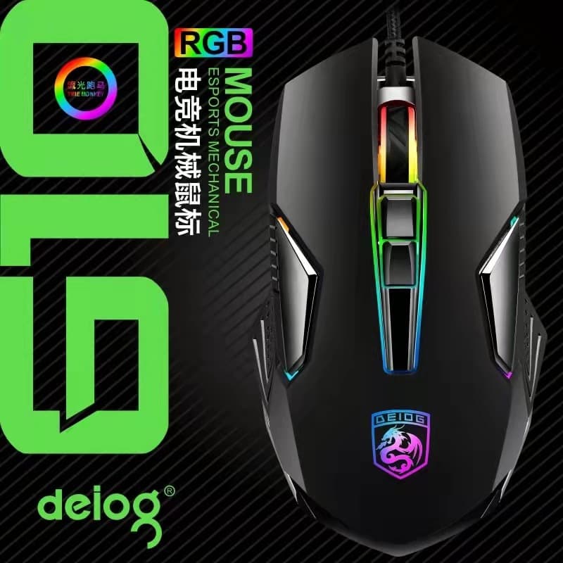Deyilong G10 Wired Glowing Mouse Gaming USB for Desktop Laptop Factory Promotion