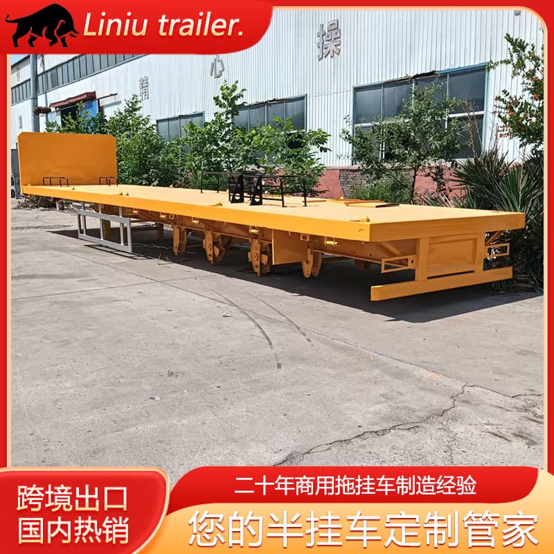Factory transport flatbed semi-trailers, 9-13 meter specialized flatbed semi-trailers, container flatbed trailers.