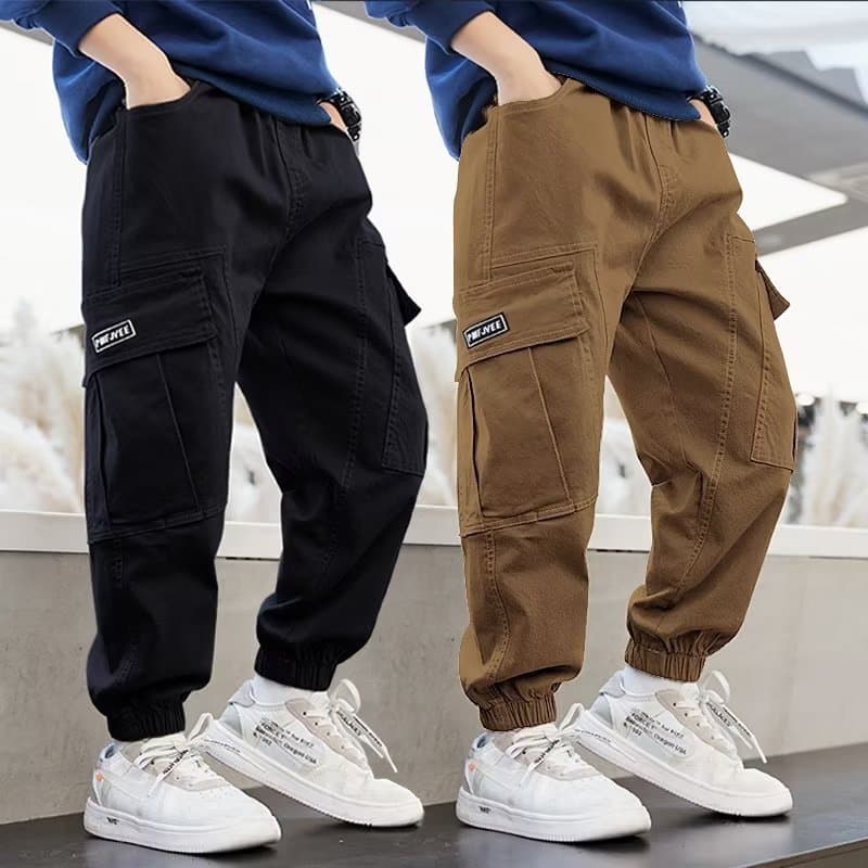 Boys Autumn Pants 2024 New Children's Cargo Pants Mid-Length Fall Trousers Casual Pants for Boys