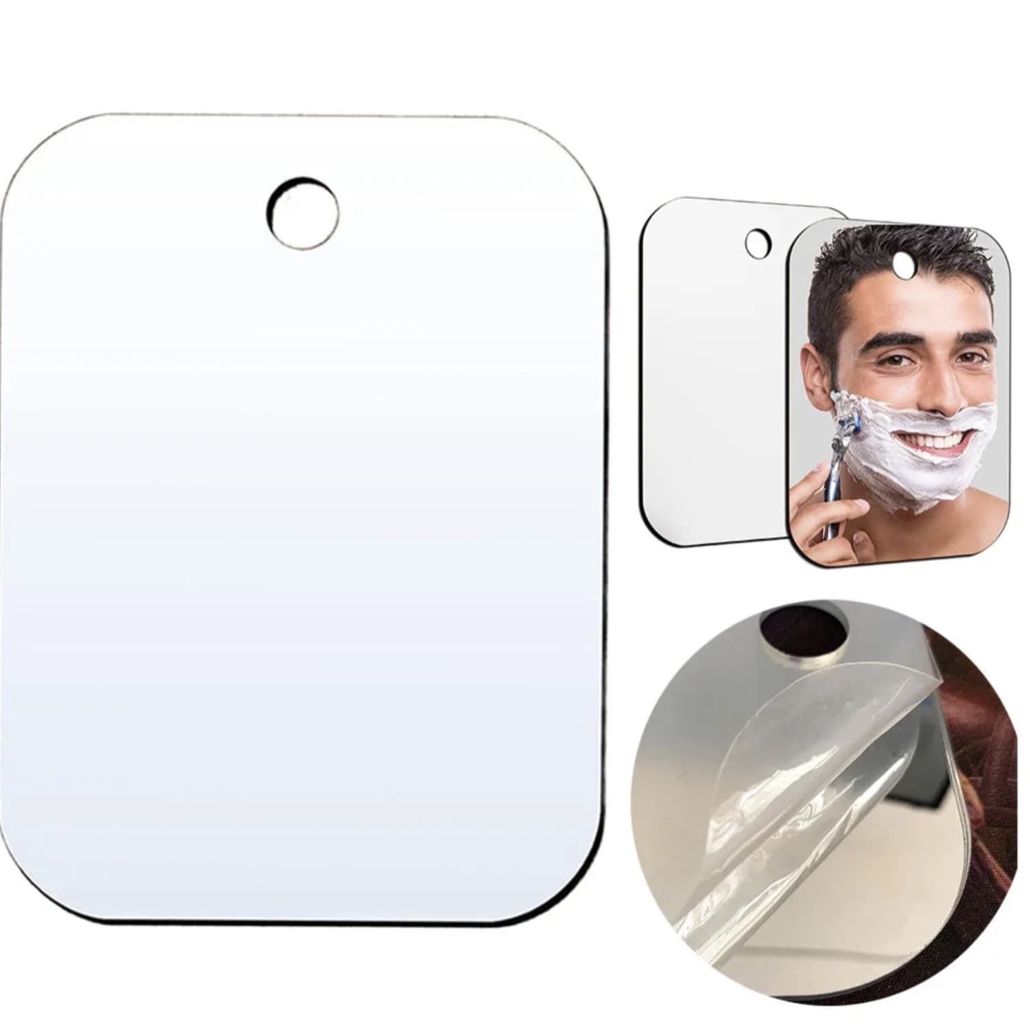 Multi-Size Acrylic Shaving Mirror for Cross-Border Supply SM126 Silver Acrylic Hangable Shaving Mirror