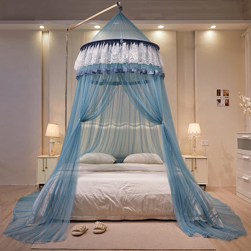 *New Ceiling-Mounted Round Dome Canopy Mosquito Net for Home Bedroom 1.5m Bed Floor-Standing Bed Curtain Mosquito Net for Beauty Salons