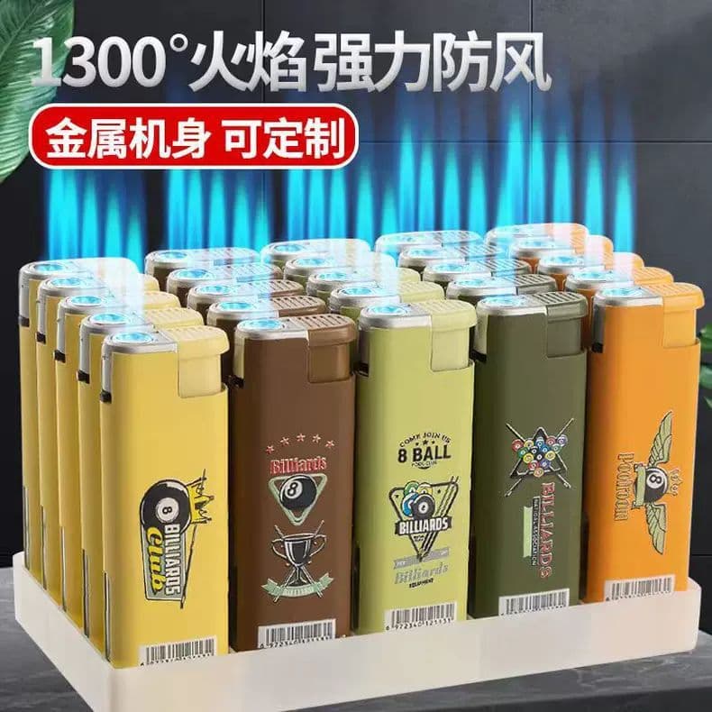 Zhongyan Z968 Large Metal Iron Shell Direct-Flame Lighter, Windproof, Explosion-Proof, Durable, Refillable, Dual Flame, High Firepower
