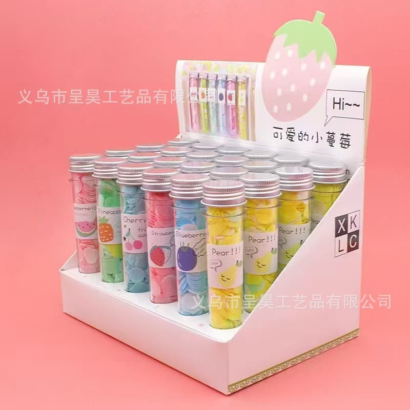 Outdoor Portable Hand Washing Travel Disposable Paper Soap Sheets in Tube, Flower-Shaped Soap Paper in Bottle
