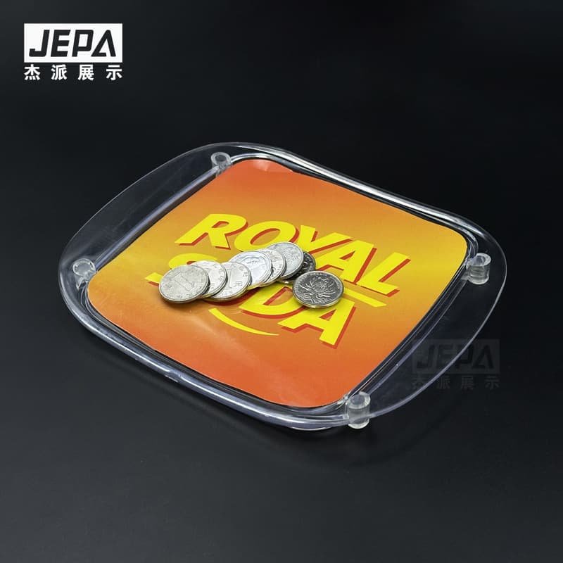 New shockproof plastic coin tray, transparent storage tray, European supermarket coin tray