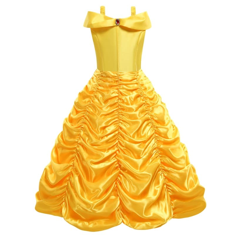 2025 Amazon Beauty and the Beast Girls Yellow Princess Dress Children's Gown Performance Belle Princess Dress